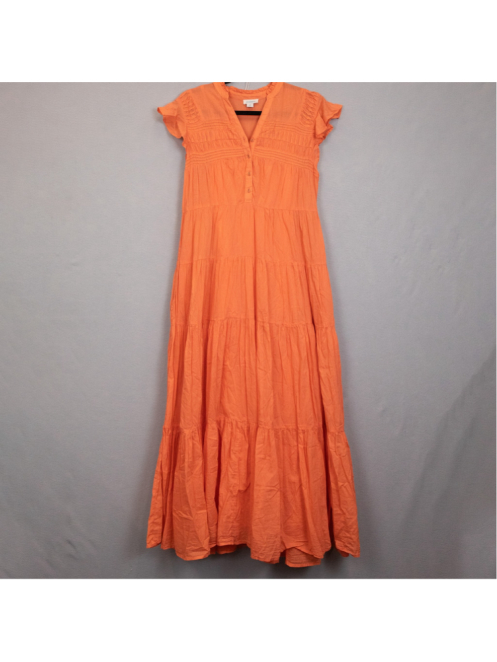 Sundance June orange ruffle tiered maxi dress-XS